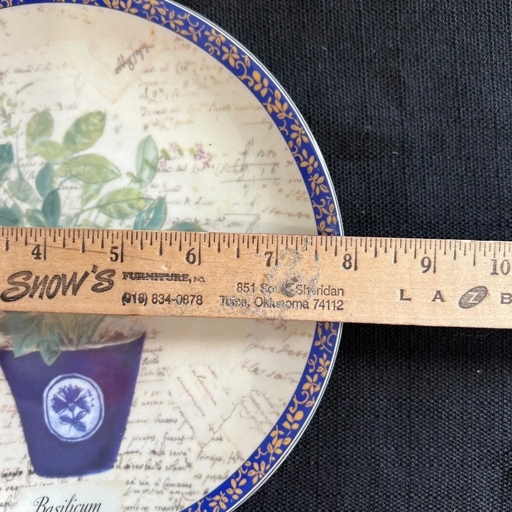 Formalities by Baum Bros Plantas Aromaticas Herb Plates Set of 2 Basil Rosemary